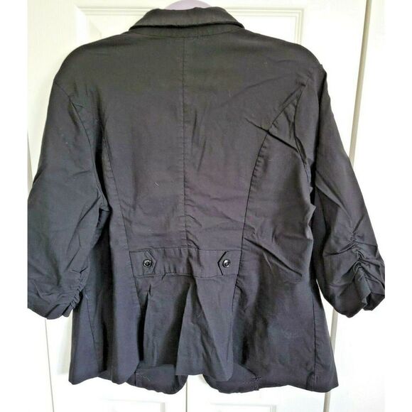 Torrid 2‎ Black Blazer Jacket Half Sleeves Strech Plus Size 2X Button Up - Picture 2 of 6